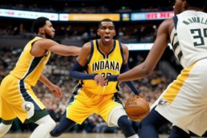 Read more about the article Tyrese Haliburton Shines as Indiana Pacers Take the Lead Against Milwaukee Bucks